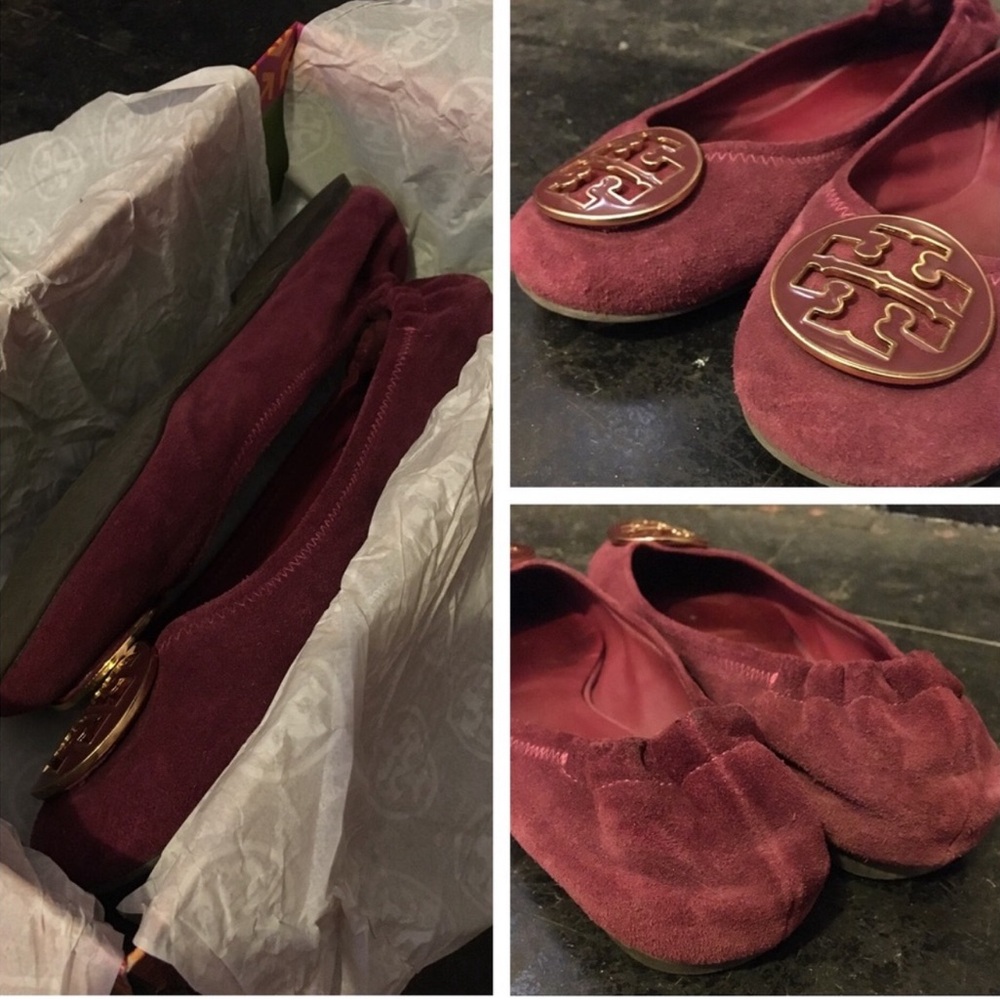 Tory Burch 'Reva with enamel logo / suede - Picture 2 of 4